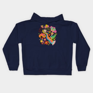 Psychedelic 70s disco tripping - fun retro design by Cecca Designs Kids Hoodie